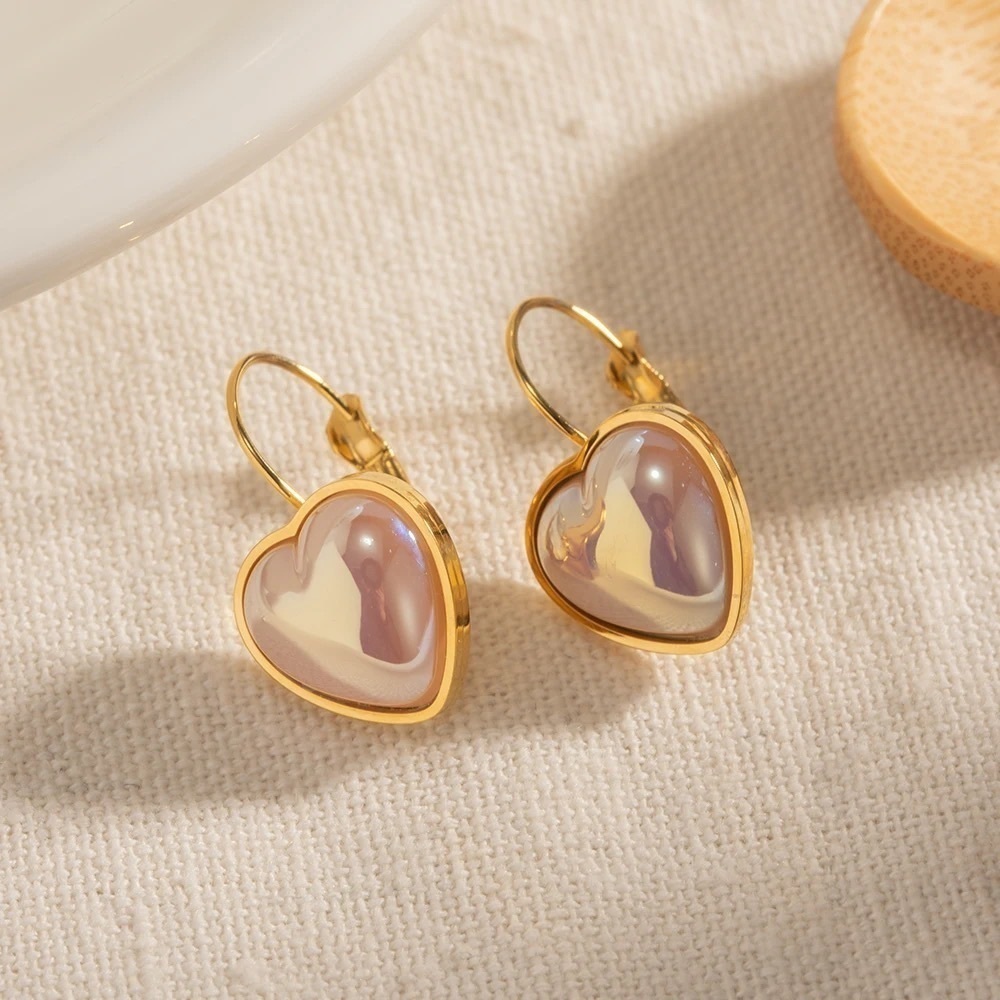 18k Gold Plated Mermaid Heart Stud Earrings